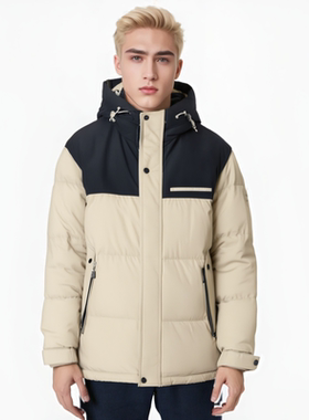 保罗彼得 专柜同款 男士舒适休闲时尚80保暖连帽羽绒服 RTCD33350