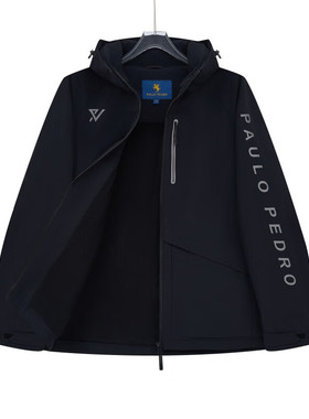 保罗彼得 专柜同款 男士舒适运动日常休闲加绒连帽夹克RRCC25580