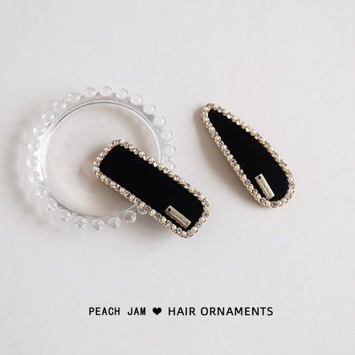 小高级~复古简约水钻发夹bb夹