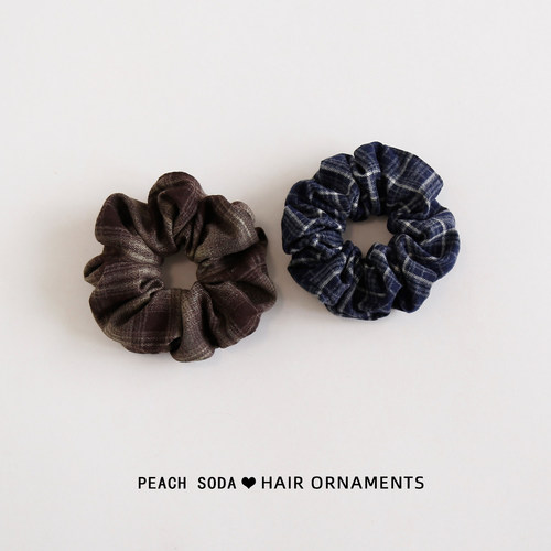 毛呢韩系秋冬高级格子肠圈发圈女高弹扎头发饰头绳2025新款发绳