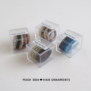 电话线发圈盒装 5根高弹力耐用不伤发扎头皮筋简约气质头绳发饰女