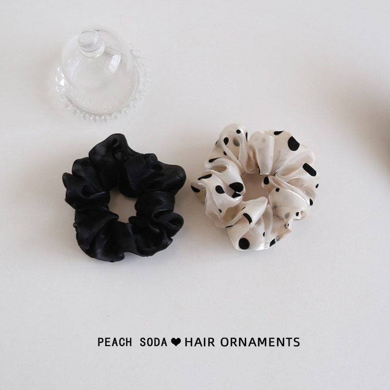 法式波点丝滑质感欧根纱发圈