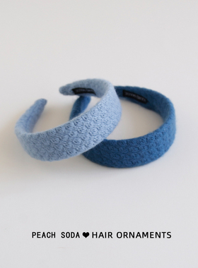 秋冬蓝色系针织毛线发箍小众甜美发饰女宽边压发头箍网红头饰发卡