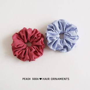 巨好看大肠发圈 格子发绳发饰小众高级感低马尾头绳女 章若楠同款