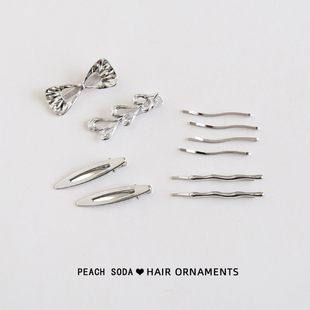 简约气质银色波浪小发夹金属爱心刘海夹女韩国个性小众侧边鸭嘴夹