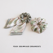 沉睡花园 复古晕染缎面高级肥肠圈慵懒丸子头低马尾头绳发圈 法式