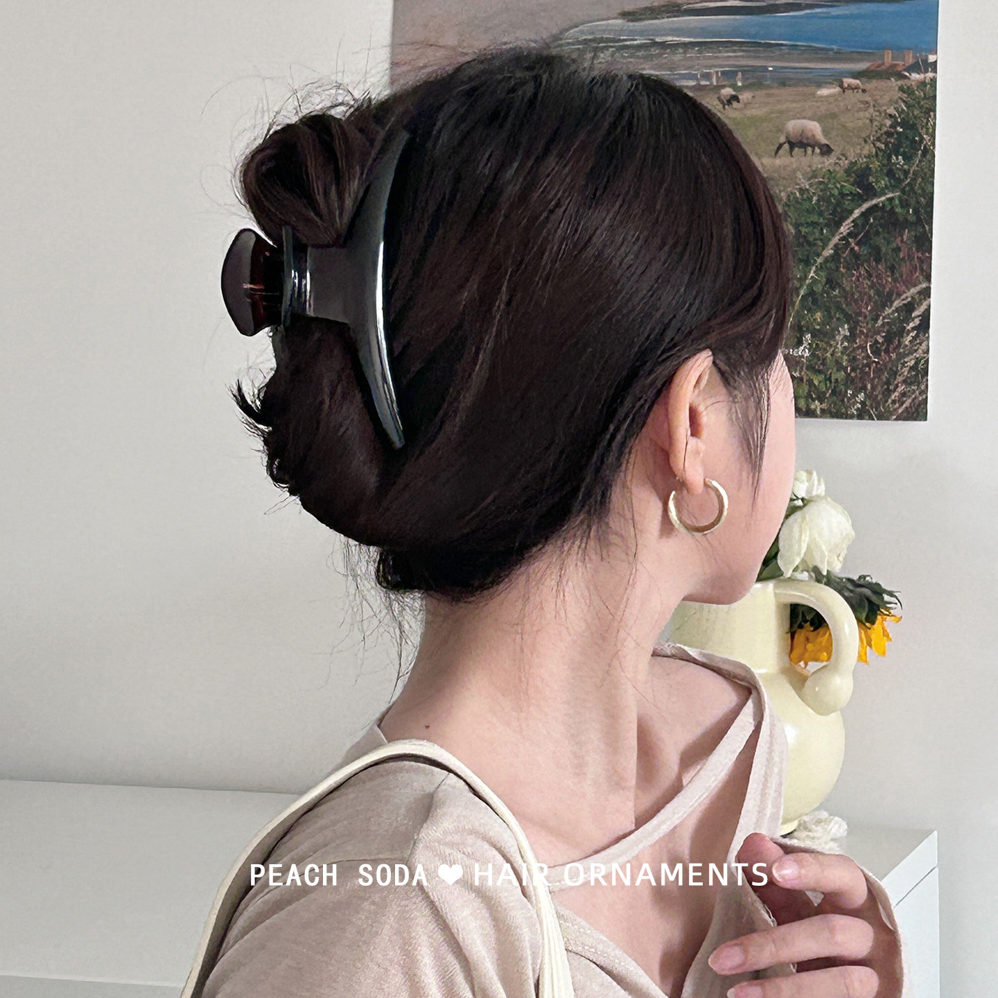 法式高级感超大号弧形抓夹女盘发鲨鱼夹后脑勺发抓高级感发卡头饰