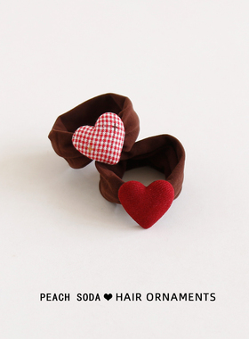 韩系红色爱心发圈女高级感扎头发绳时尚简约头绳高马尾皮筋头饰