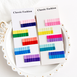 韩版少女心彩色发夹一字夹
