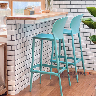 bjd娃屋配件 blythe小布6分 12分ob11北欧风靠背吧椅 高脚凳 餐椅