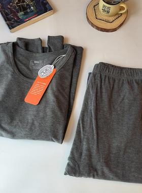 贝莱娅冬新棉款男士保暖套装带磨毛德绒保暖内衣9117发热秋衣秋裤