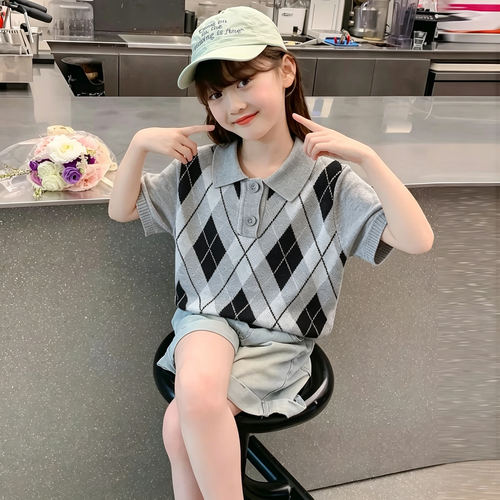 小童轻薄透气镂空短袖针织衫男女童2026夏装宝宝毛衣儿童POLO衫潮