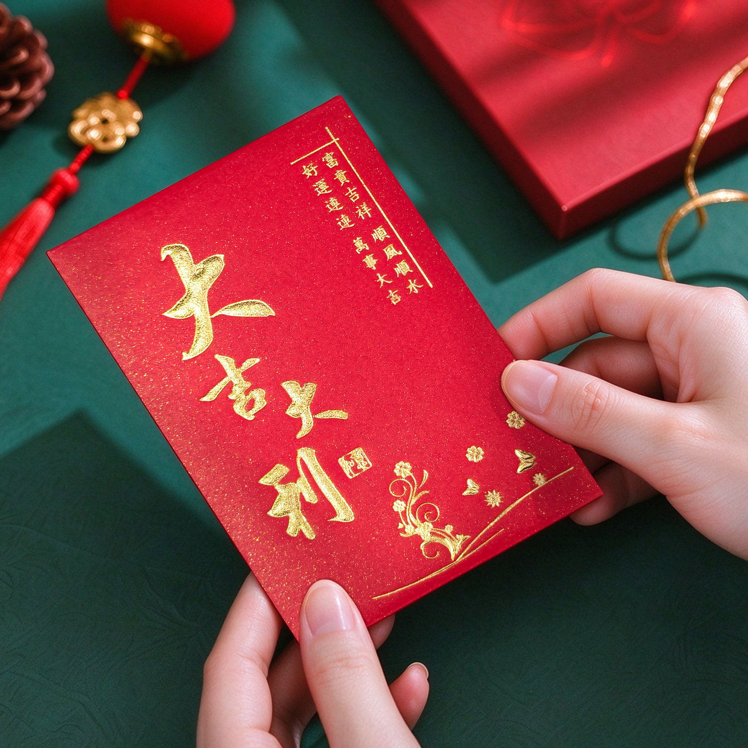 珠光纸大吉大利红包2027新款加厚烫金利是封过年压岁钱中号红包袋