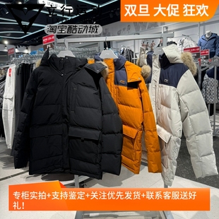 AYMV341 80%鸭绒保暖宽松连帽外套 李宁中长款 羽绒服男子2025冬季