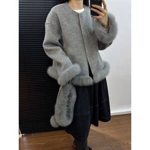 拆卸狐狸毛领狐狸袖 601 毛不可拆卸 YS1 3237 含100绵羊毛 金