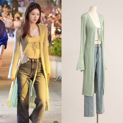 徐若晗同款高级感慵懒风针织开衫