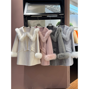 配狐狸毛不可拆卸 羊毛外套 含100绵羊毛 601 金 0613 中长款