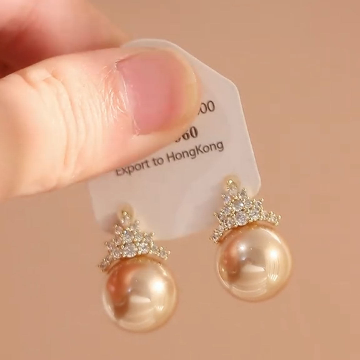 镶钻冰雪皇冠珍珠耳环女轻奢高级感气质耳环独特绝美耳饰2026新款