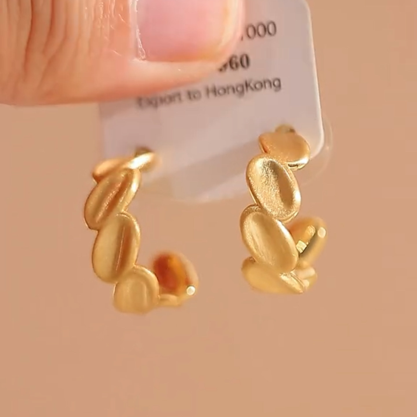 轻奢小众拉丝C圈耳环方圆脸新款