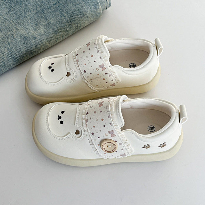 夜晚晚 可爱小熊魔术贴小白鞋女2026新款春季百搭板鞋软底帆布鞋,女鞋,棉鞋,淘宝优惠券,粉丝福利购,淘宝优惠卷
