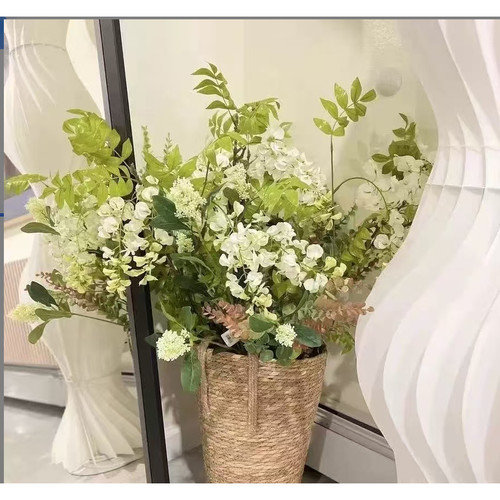 【北欧蒲编草编篮】田园风植物绿植落地编织花篮高档家居装饰篮子