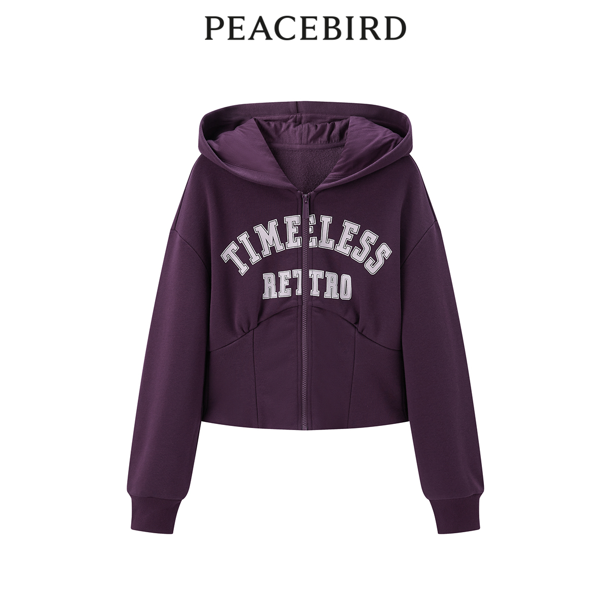 太平鸟女装冬季新款连帽收腰卫衣A3CRD4401