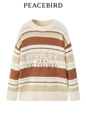 太平鸟女装冬季新款条纹套头衫A3EED4680