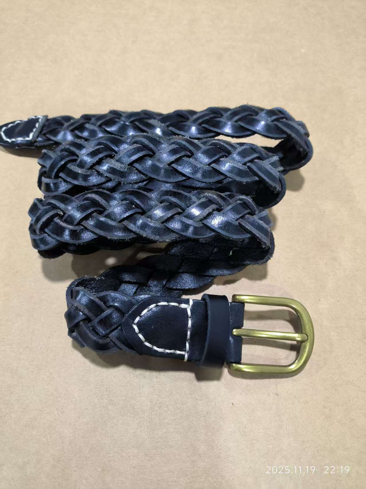 复古手工编织真皮腰带女款编织皮带女配裙子装饰免打孔牛仔裤腰带