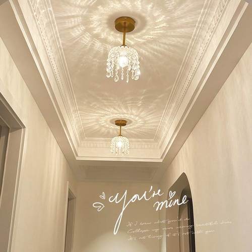 法式水晶小吊灯过道筒灯平替款