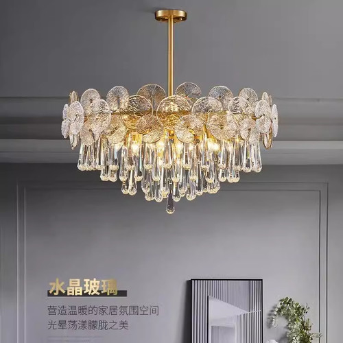 法式水晶吊灯客厅灯奶油风灯具