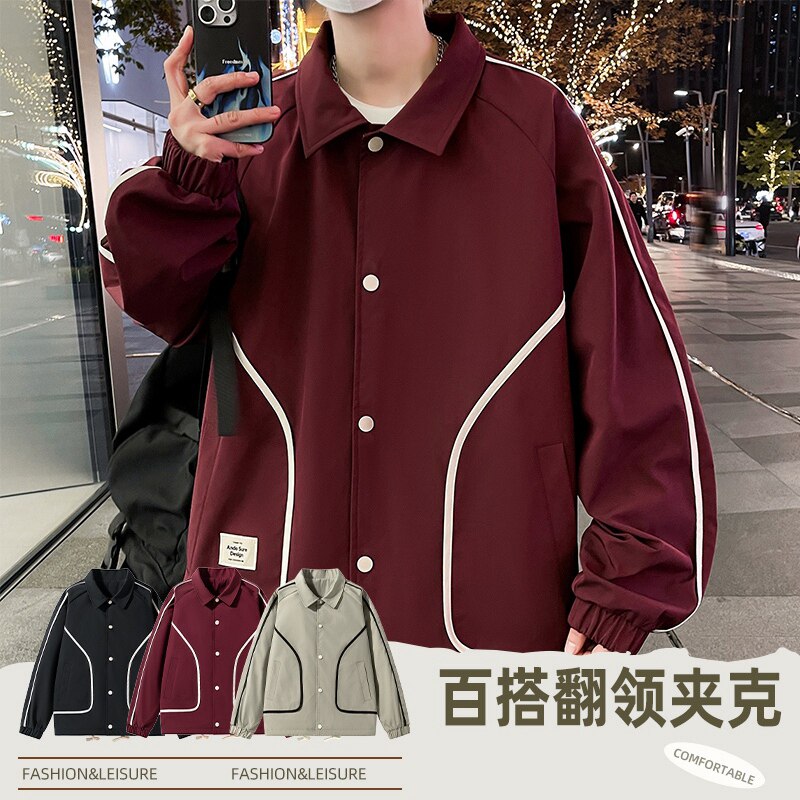 春季潮流大码夹克外套男士休闲拼接外穿衣服xz405-JK01-p75,男装夹克,星座405