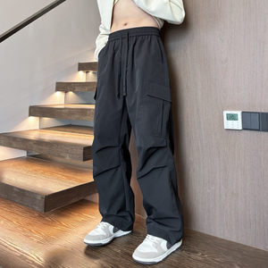 秋季工装伞兵裤男宽松松紧休闲裤XZ405-K1011-P45图片