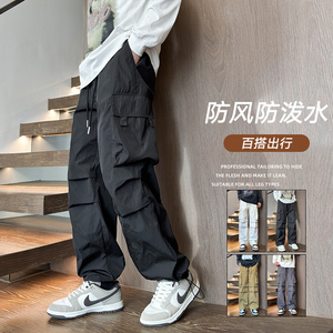 2024新品秋季褶皱宽松松紧工装伞兵裤男XZ405-K1008-P45图片