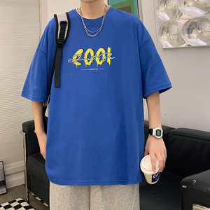 情侣圆领宽松短袖夏季港风ins大码印花半袖T恤XZ405-T20-P25图片