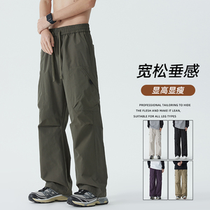 2025春季新品松紧大码潮流工装散兵裤男图片