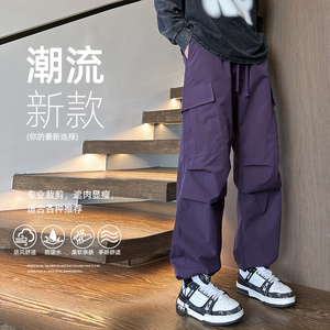 新品秋季潮流宽松工装松紧休闲裤男伞兵裤XZ405-K1011-P45图片