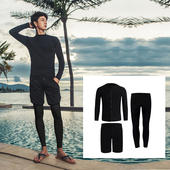 分体浮潜套装 游泳衣男水母衣冲浪服潜水服防晒速干长袖 长裤 漂流衣