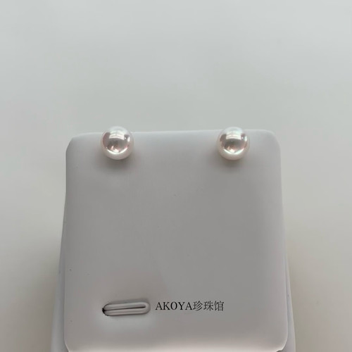 极强光akoya18K金珍珠耳钉迷你baby 天女级正圆小灯泡耳饰气质女