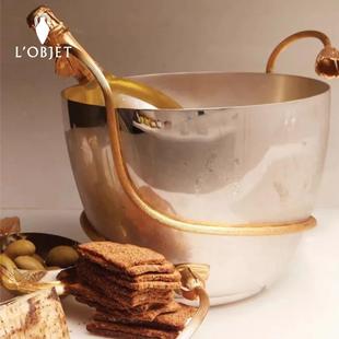 Leaves树叶24K镀金竹节餐具调味碗盘香槟桶 OBJET 欧洲进口Deco