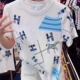 新款 女装 时尚 原创设计感重工夏季 字母印花烫钻短袖 T恤