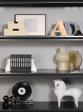 软装恒大北欧现代样板间书房书柜边柜摆件简约艺术感软装饰品套装