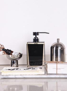 软装恒大北欧轻奢酒店样板间卫浴托盘摆件洗漱台香薰棉签盒装饰品