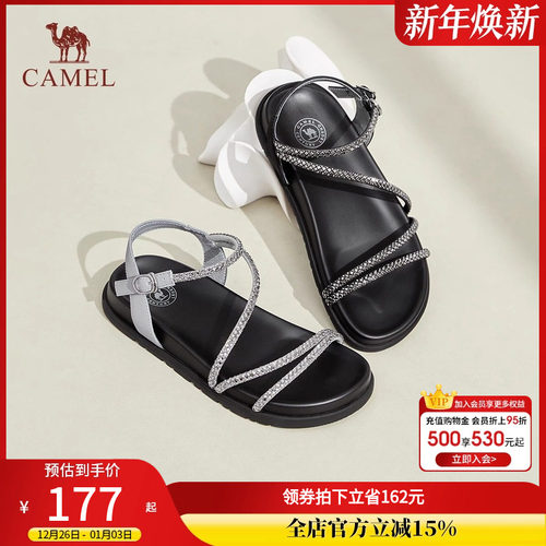 骆驼女鞋2025夏季新款厚底增高百搭时装凉鞋时尚青春潮流休闲鞋