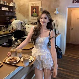 日常doll感 少女们最爱的层层花边 高腰南瓜短裤