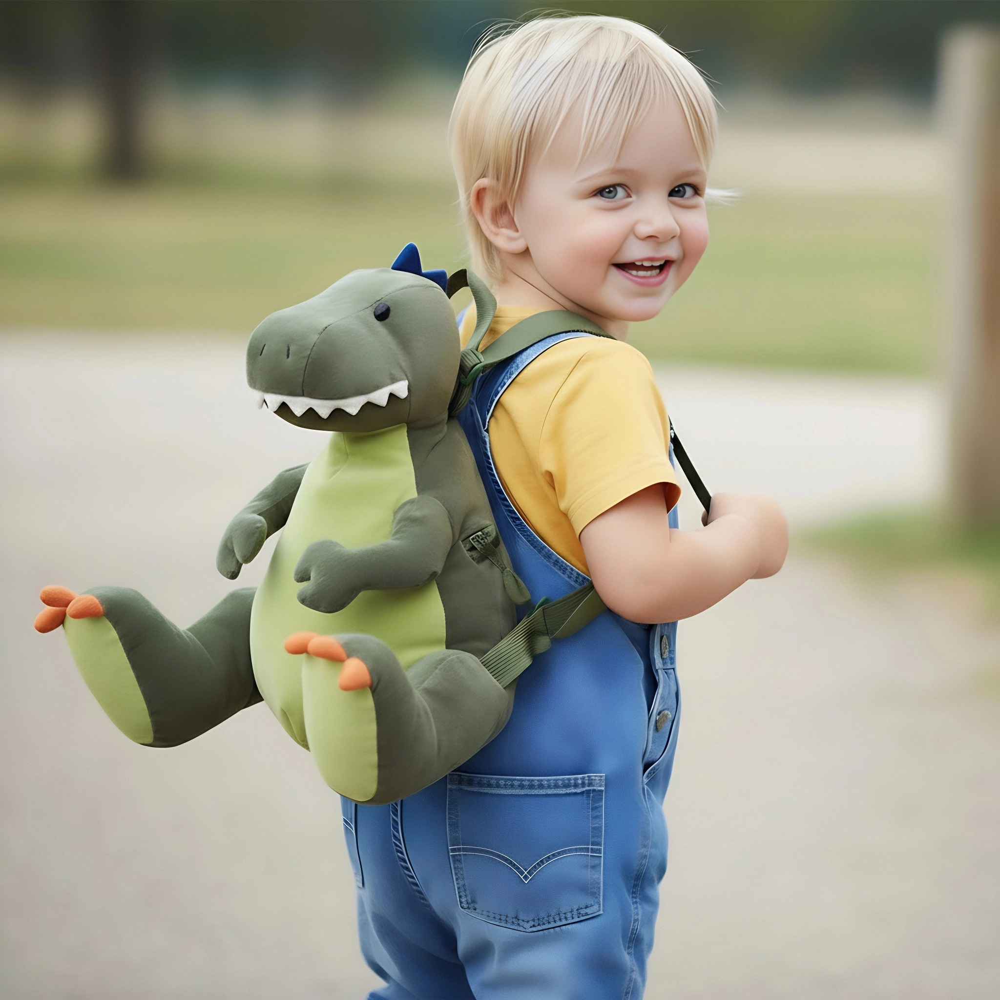 男孩子宝宝巨头霸王龙公仔书包