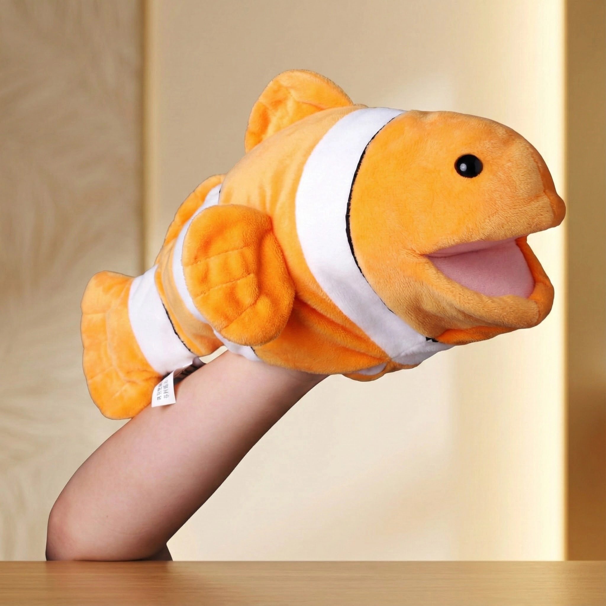 金鱼手偶毛绒玩具婴儿小丑鱼安抚玩偶幼儿园表演鱼手套玩偶1-6岁