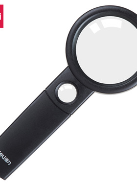 得力9092经济实惠手持式高清放大镜直径50mm镜片打磨耐用12只黑