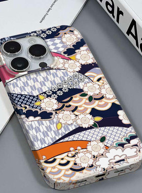 异国桃花适用于苹果16/11高级轻奢创意安卓荣耀畅玩50PLUSIQOO7VIVOY5S红米NOTE13PRO三星S24ULTRA菲林手机壳