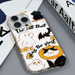 小鬼黑猫适用于苹果16PROMAX/13高颜值个性安卓荣耀X60PRO小米15VIVOS15PRO红米NOTE14三星A12菲林硬壳手机壳