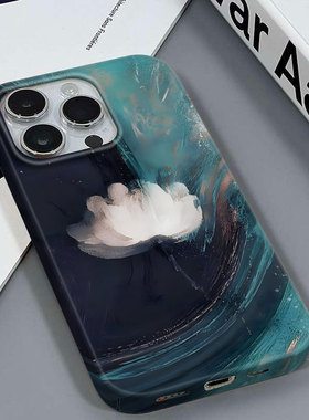 不染白莲适用于苹果16/XSMAX网红手机套气质安卓IQOO9PROVIVOS16E红米NOTE13R三星A03CORE光面菲林硬壳手机壳